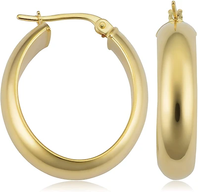 Oval Hoop 7MM Earrings