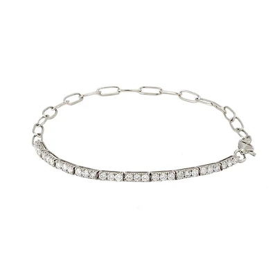Half PaperClip Diamond Bracelet