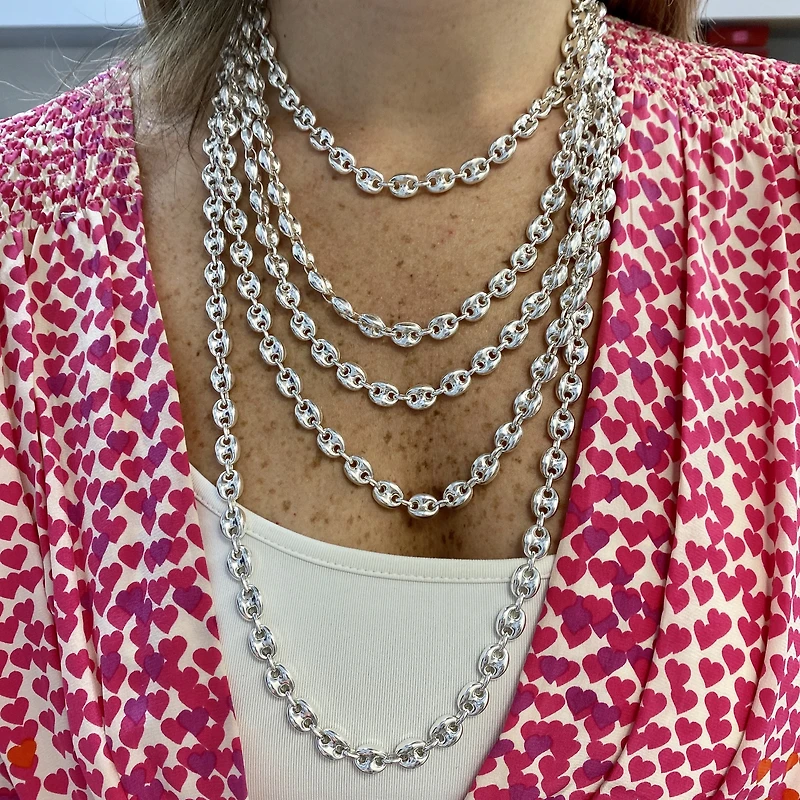 Puffed Mariner 10mm Silver Chain
