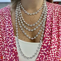 Puffed Mariner 10mm Silver Chain