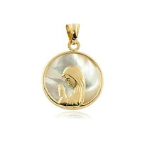 Virgen Nina Mother Pearl 18K Gold Pendant 17MM