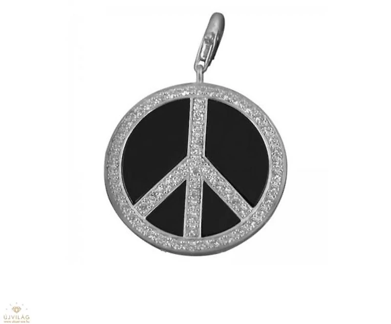 Black Sparkling Peace Charm