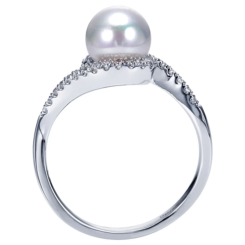 Pearl Diamond Bypass Ring