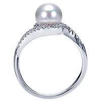 Pearl Diamond Bypass Ring