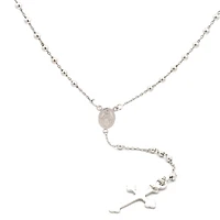 3MM Silver Rosary Necklace