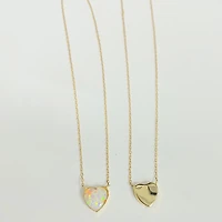 Opal Heart Necklace 14K