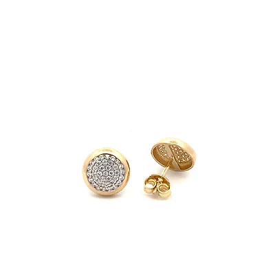 10MM Button Zirconia Earrings