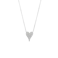 Elongated Heart Diamond Necklace 14KW