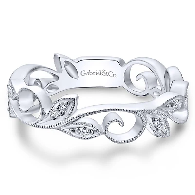14K White Gold Ivy Ring