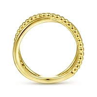 Bujukan Bead Crossover Gold Ring