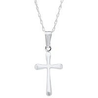 White Gold Kids 13MM Cross Necklace