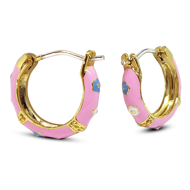 Pink Enamel Kids Earrings