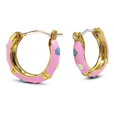 Pink Enamel Kids Earrings