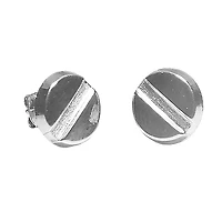 Screw Button Stud 9MM Earrings 14KW