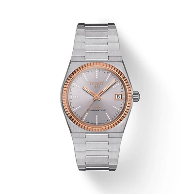 PRX Powermatic 80 35MM 18K Rose/Steel Diamonds
