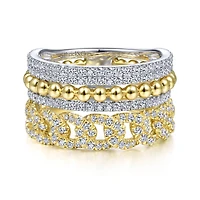 Wide Stack Diamond Ring