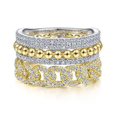 Wide Stack Diamond Ring