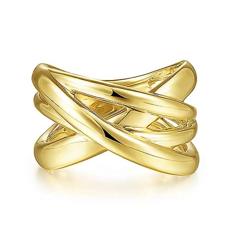 High Polished Criss Cross Ring