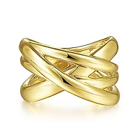 High Polished Criss Cross Ring