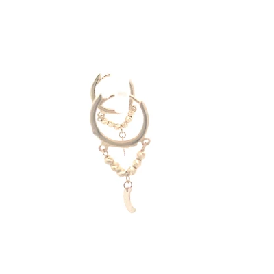 10MM Huggie Moon Chain Earrings