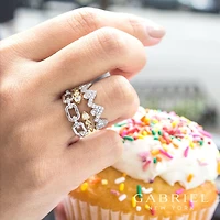 Diamond Link White Gold Ring