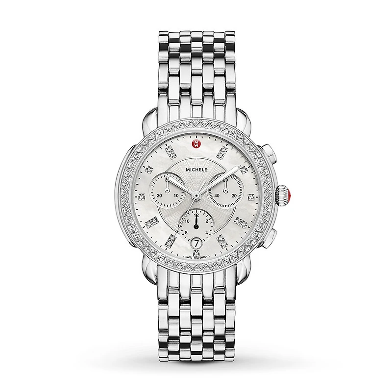Sidney Steel and Diamonds Mother Pearl 38MM Watch