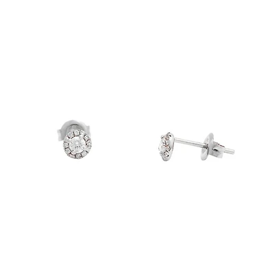.25ct Diamond Stud Halo White Gold Earrings