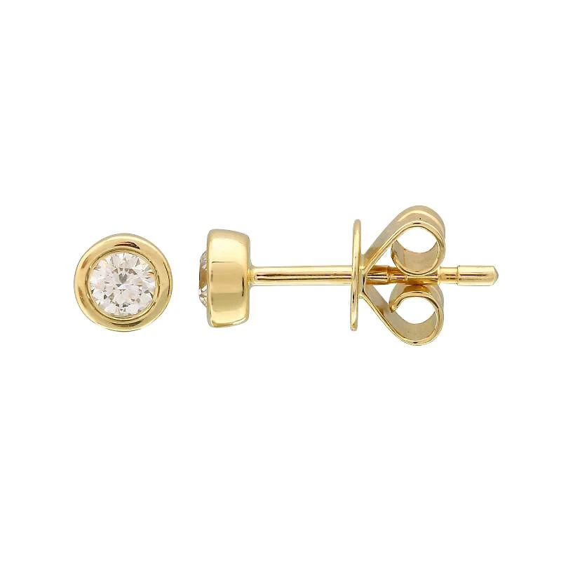 4MM Diamond Gold Stud Earrings