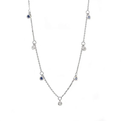 Dancing Diamond and Sapphire Necklace