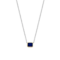 Blue Gem Sideway Necklace
