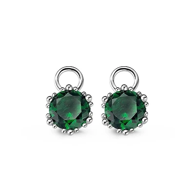 Green Ball Cubic Zirconia Ear Charm