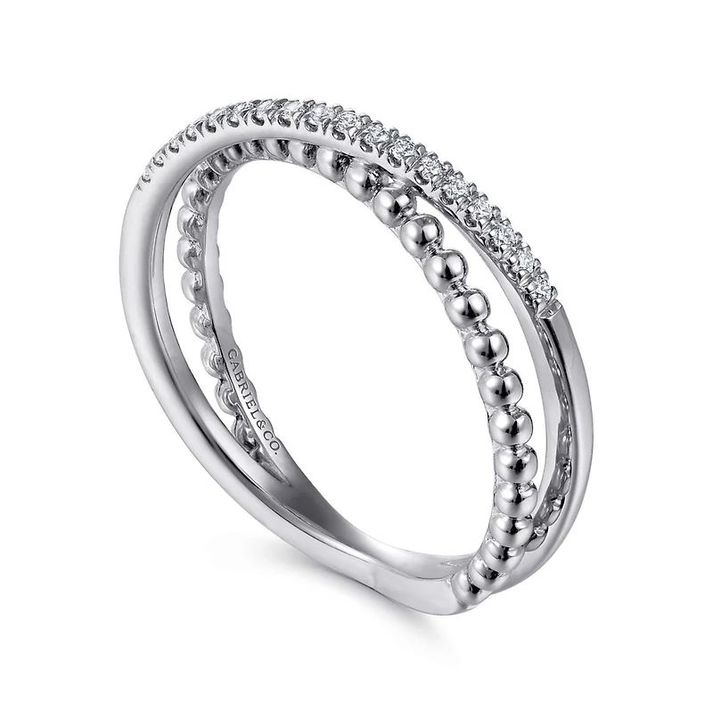 Crossing Diamond White Gold Ring