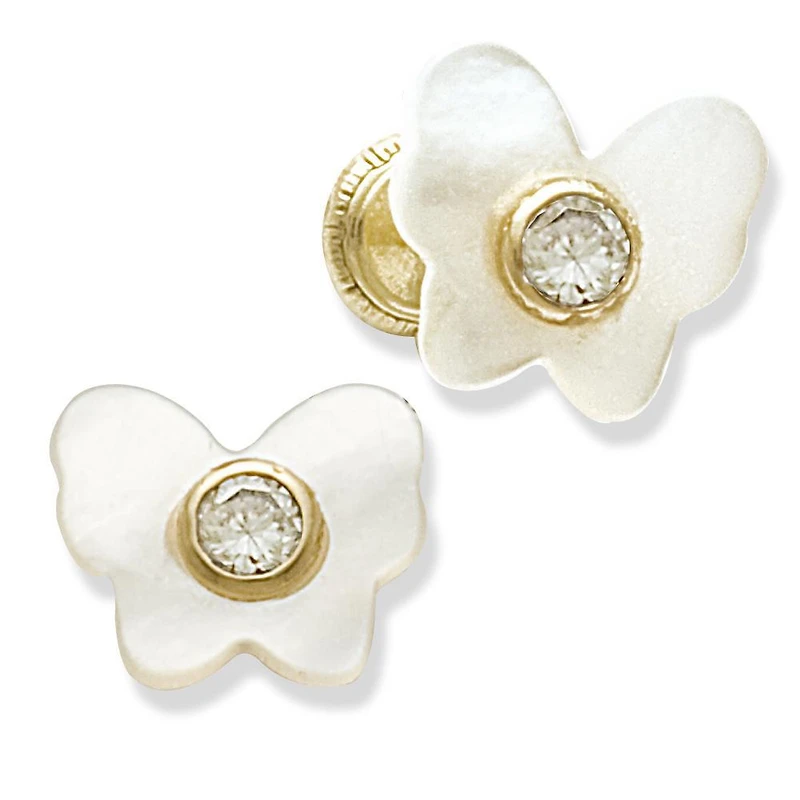 Butterflies Mother Pearl Stud Earring