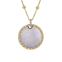 Mother Pearl Disk Twisted Edges Necklace