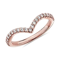 V Curve Thin .09ct Diamond Ring 14KR