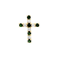 Emerald and Diamond Cross Pendant
