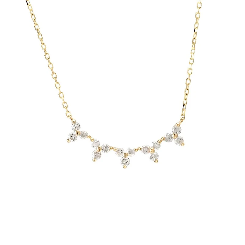 Trio Flowers Curve Necklace