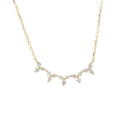 Trio Flowers Curve Necklace