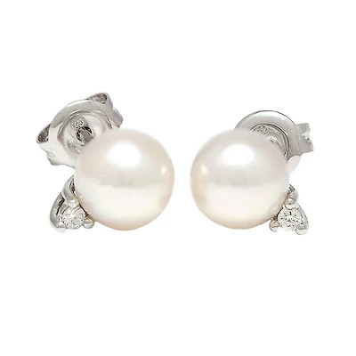 Pearl Diamond Duo Earrings