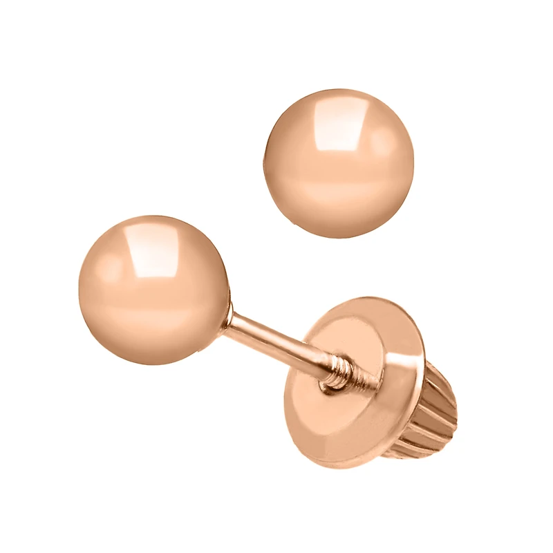 Rose Gold Ball Earrings
