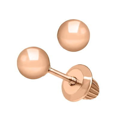 Rose Gold Ball Earrings