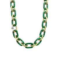 Green Malachite Golden Links Necklace