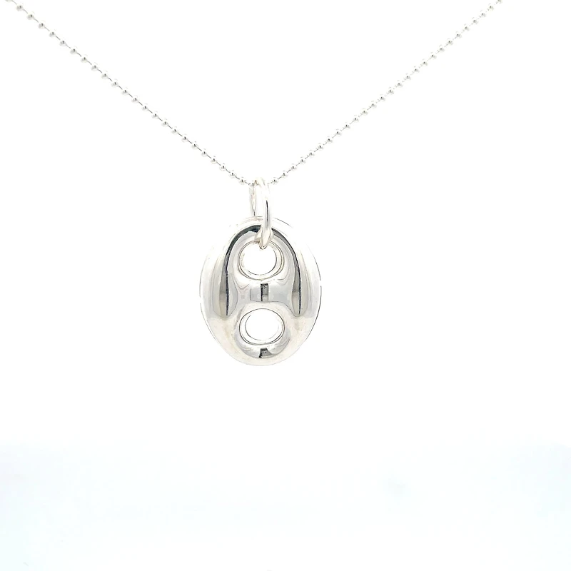Puffed Mariner Silver Pendant 27MM