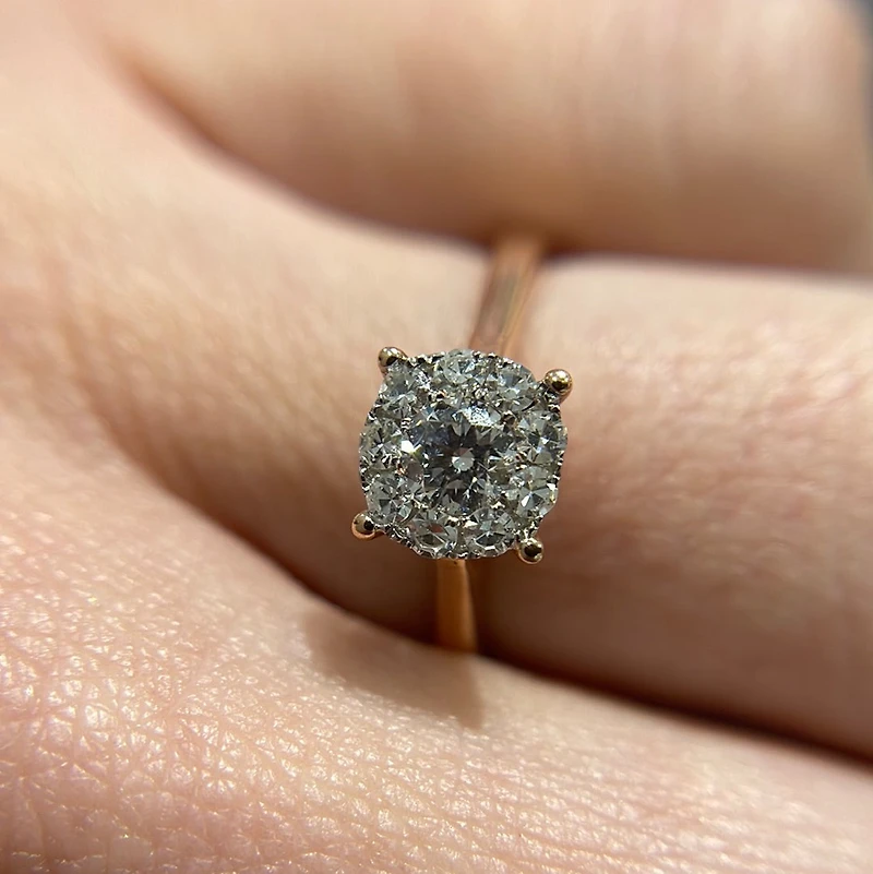 1.0ct Diamond Solitaire Illusion Rose Gold Ring
