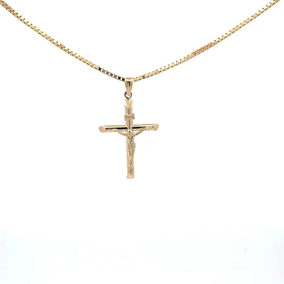 35MM All Gold Crucifix Pendant