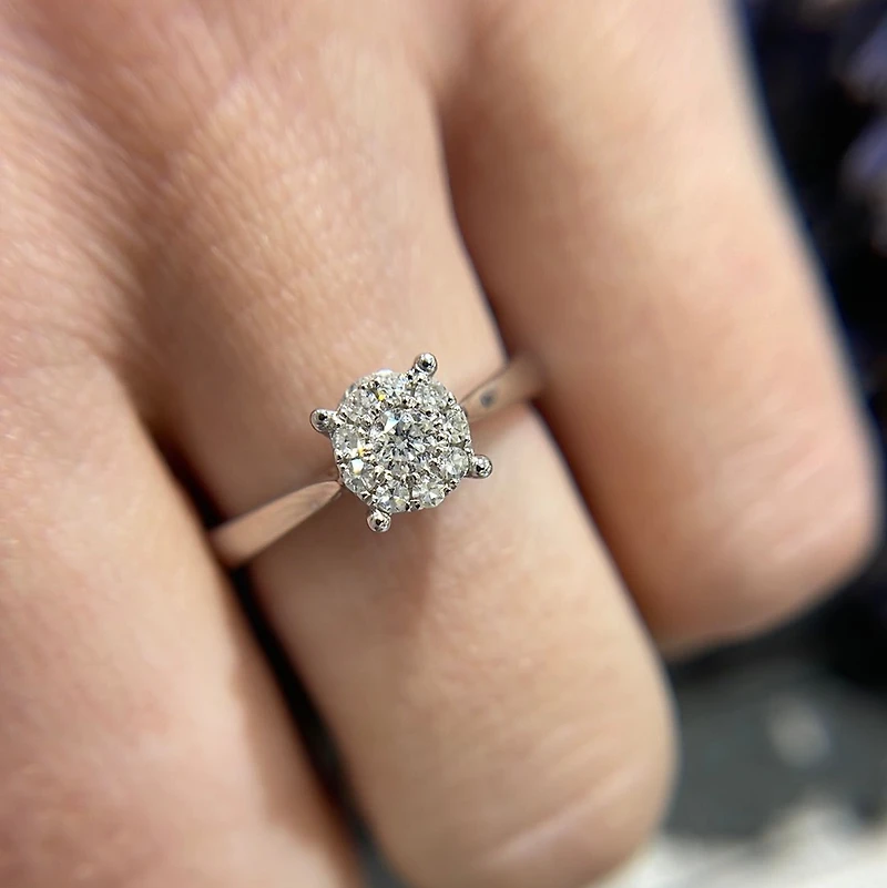 .75ct Diamond Solitaire Illusion White Gold Ring