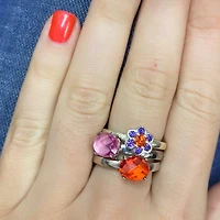 Purple Orange Flower Ring
