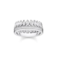 Silver Leaves Crown Ring Size 7