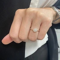 .50ct Diamond Round Halo Rose Gold Ring