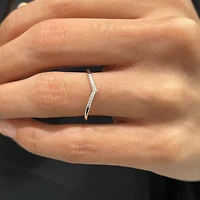 Curved Diamond .05CT Wedding Ring